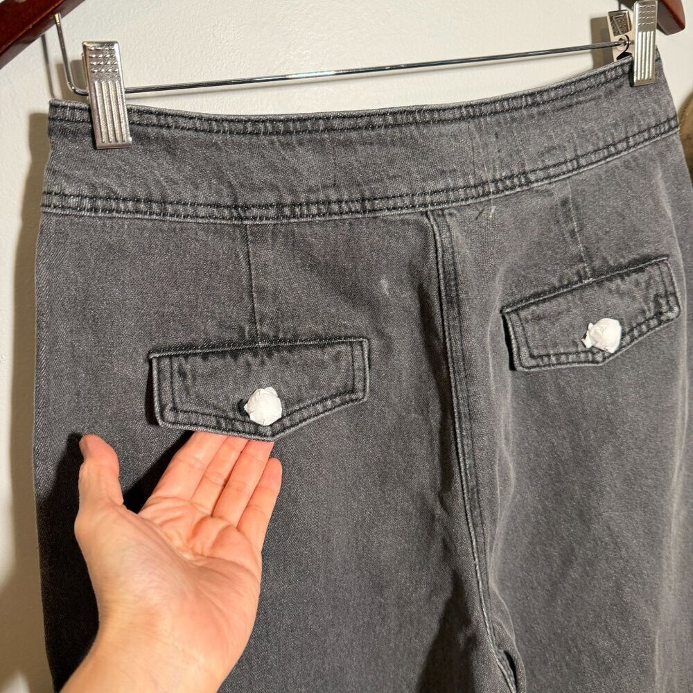 Grey Lab Waist Barrel Leg Denim High Waisted Straight Pants MEDIUM in Gray - Picture 7 of 12